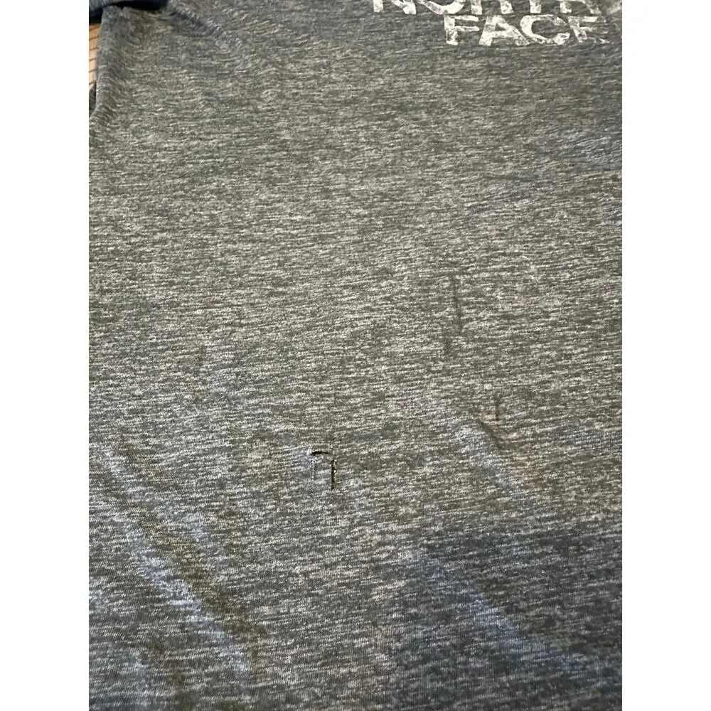 The North Face Heather Gray Short Sleeve T-Shirt Men's XL Distressed Logo Tee